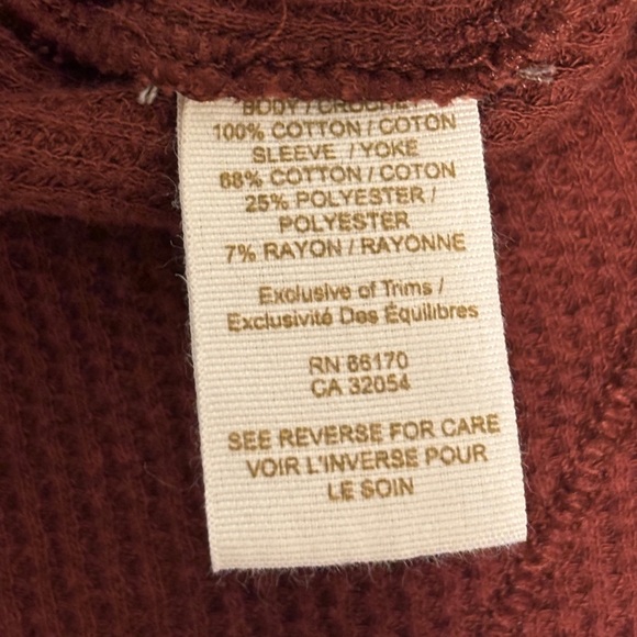 We The Free 3/4 Sleeve Thermal Knit Raw Hem Crochet Woman’s Top Size Medium - Picture 6 of 12